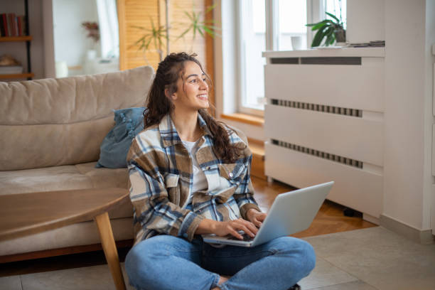 istock Woman working from home 1443971356