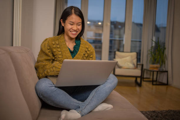 istock Young woman working from home 1443971487