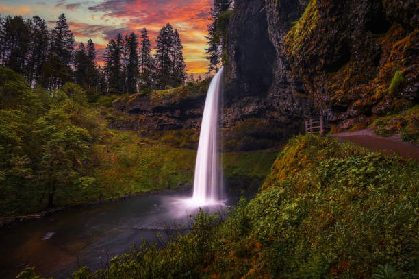 istock Sunset over South Falls in Silver Falls State Park, Oregon 1443975569