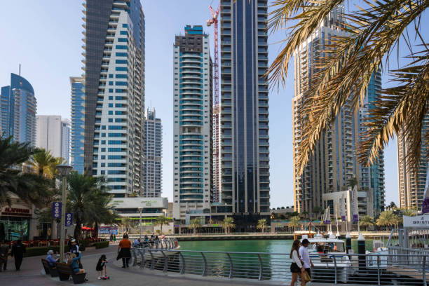 istock Dubai Marina with its high rise modern buildings 1443983842