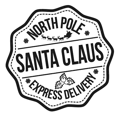 Santa Claus express delivery grunge rubber stamp on white background, vector illustration