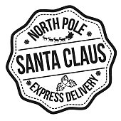 istock Santa Claus express delivery grunge rubber stamp 1443990585