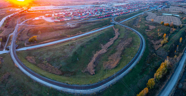 istock Canadian Pacific CPRailway Vaughan Intermodal Terminal in Kleinburg, Canada 1443993107
