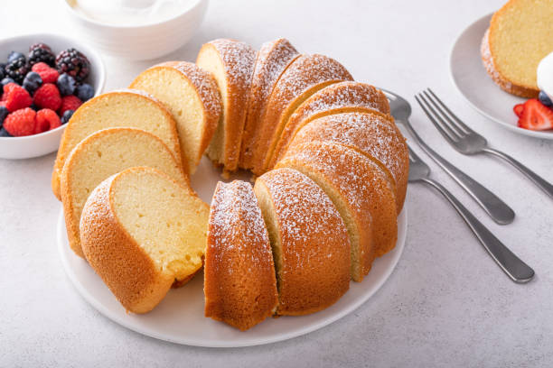 istock Pound cake, traditional vanilla or sour cream flavor 1443993523