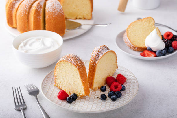 istock Pound cake, traditional vanilla or sour cream flavor 1443993546