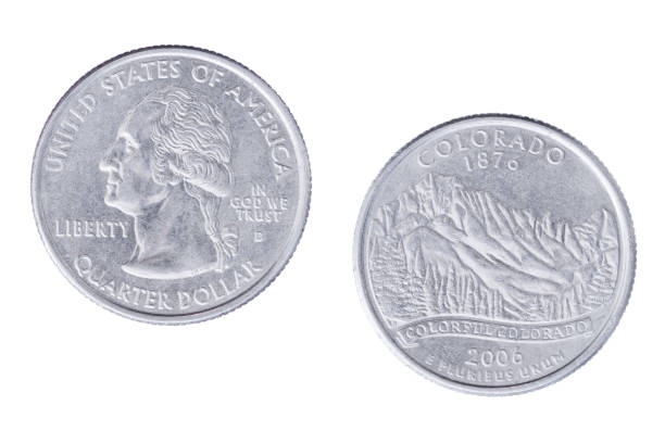 istock Colorado 2006D State Commemorative Quarter isolated on a white background 1443997619
