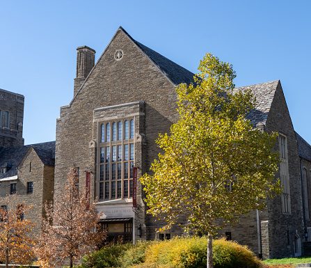 Ithaca, New York- October 24, 2022:  Cornell Law School is the law school of Cornell University, a private Ivy League university in Ithaca, New York