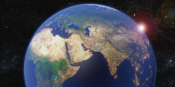 istock earth background view from spaceship and reflected light from the sun 3D illustration 1444002142