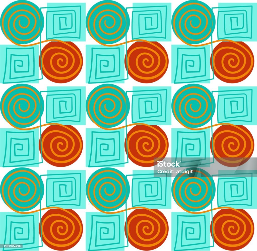 Size Pattern Cartoon Seamless Vector Pattern Made Of Cartoon Spirals Stock Illustration ...