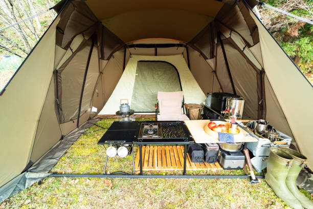 istock High end luxury tent interior cooking and relaxation area 1444003774