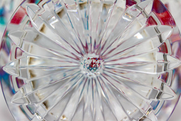 istock Macro abstract texture background of a round crystal glass surface 1444004577