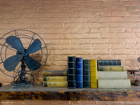 Vintage fan on a shelf