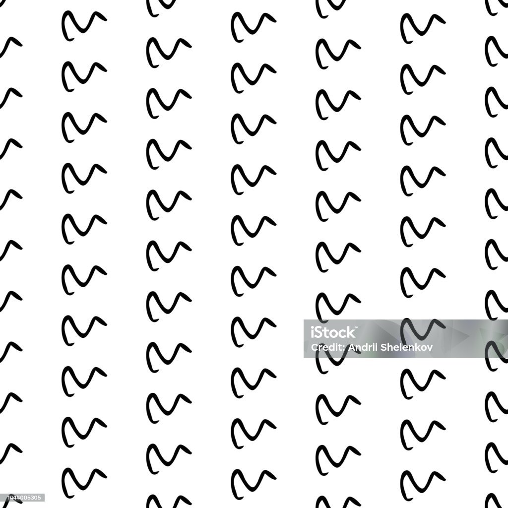 Texture Pattern Squiggle Seamless Pattern With Sketch Squiggle Stock Illustration - Download ...