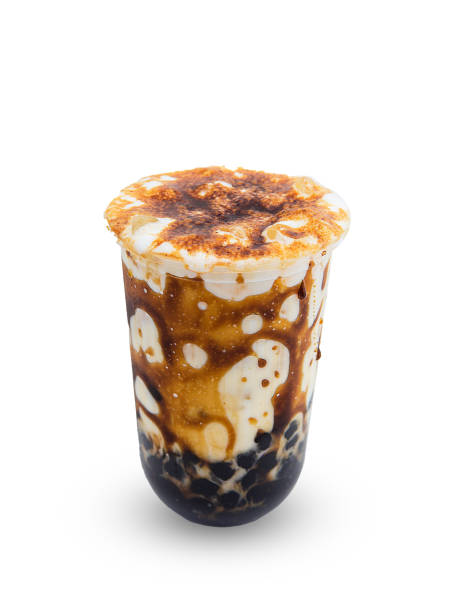 istock Brown sugar with white background and boba tea II. 1444027655