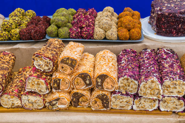 istock Oriental sweets in various versions. Rolls and balls. 1444032537