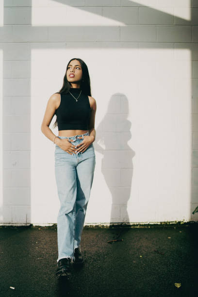 istock Stylish girl looking away. 1444041387
