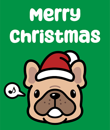Cute Christmas Characters Vector Art Illustration.
A cute dog wearing a Santa hat wishes You a Merry Christmas.