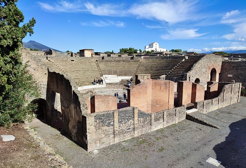 Pompeii, Campania, Italy – October 14, 2021: Interior of the Pompeii Archaeological Park