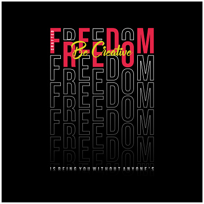 Freedom styled vector t-shirt and apparel design, typography, print,