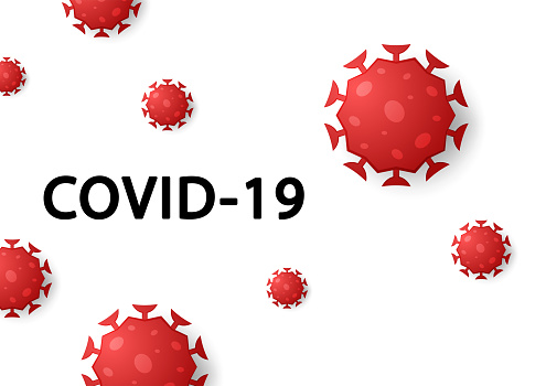 Covid-19 logo. Omicron new strain variant of coronavirus outbreak vector background. Omicron variant with typography and logo.