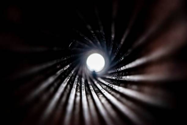 istock Selective focus shot of an inside of a gun's barrel 1444066272