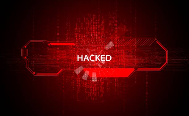 istock abstract word signal or are warned that it has been hacked by viruses, malware or hackers on a red digital background. 1444068701