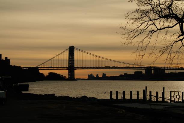 istock George Washington Bridge spanning over the East River during sunset 1444069117