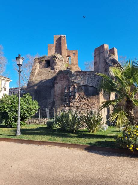 istock Low-angle view of ancient buildings in the garden 1444070913