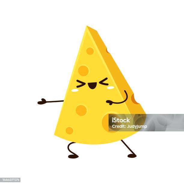 Cheese Character Vector Cheese Character Design Cheese On White Background Symbol Mascot Stock ...