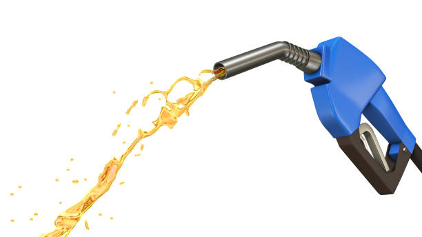 istock Gasoline gushing out from pump 1444071743