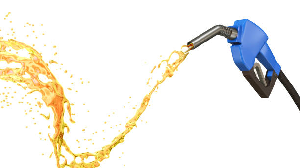 istock Gasoline gushing out from pump 1444071769