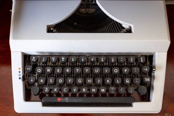 istock Top view of a vintage typing machine 1444071792