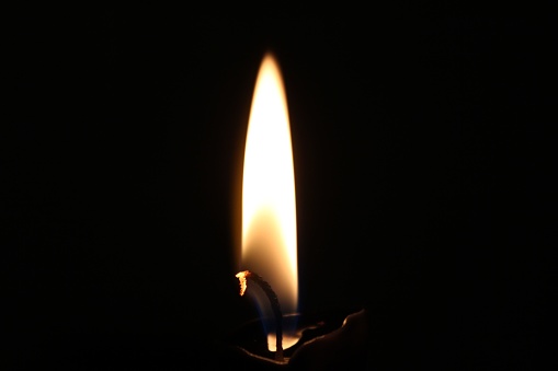 A flame on a candle