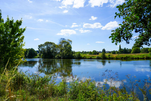 istock Landscape at the Fulda. Nature by the river. 1444078726
