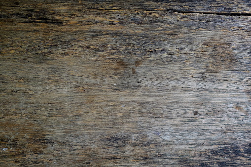 Top View of Old Wooden Table Background.