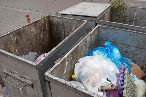 Garbage Bins With Garbage