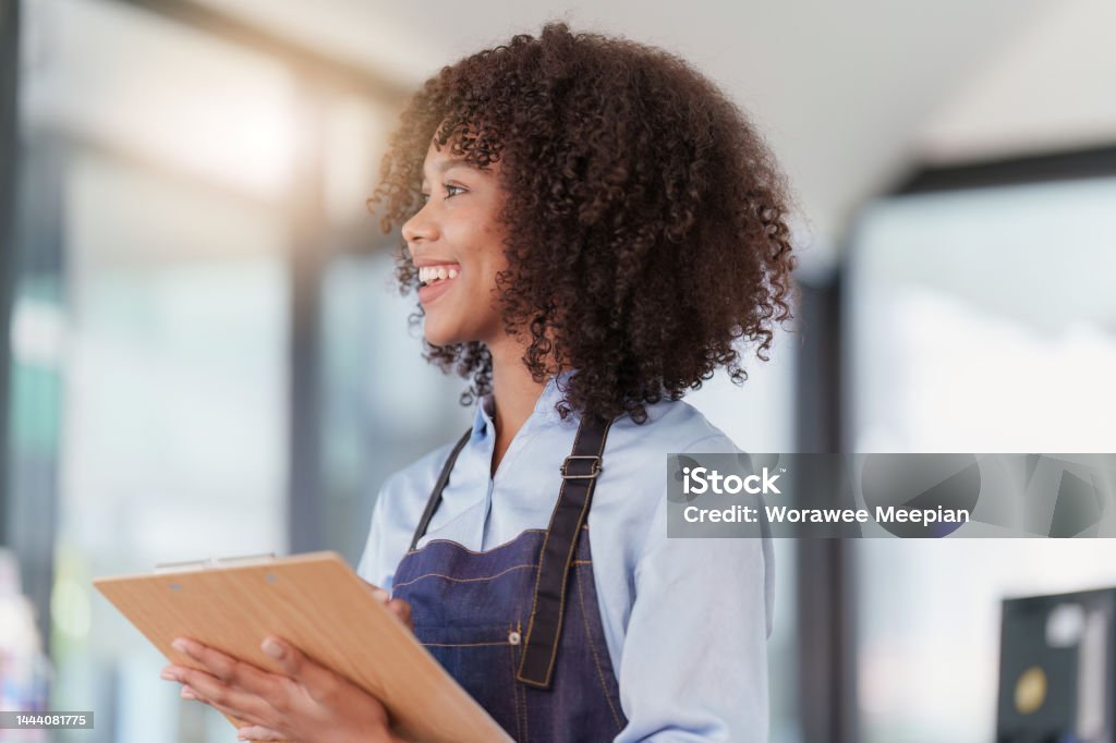 Cafe Manager Notebook Young Female Manager In Restaurant With Notebook Woman Coffee Shop ...