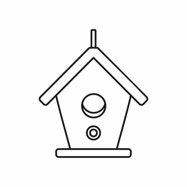 икона стиля контура скворечника - birdhouse stock illustrations