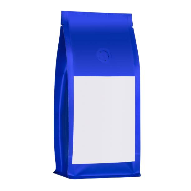 istock Foil plastic bag front view insulated on white background. Packaging mock-ups. With clipping path 1444082704