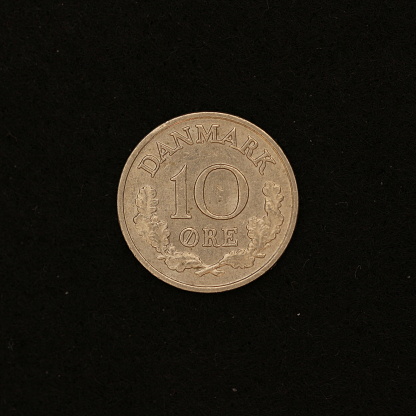 Februar 25, 2020, Menden: Close up of a Danish 10 öre coin