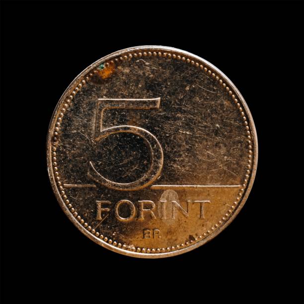 istock Hungarian coin over a black background 1444084709