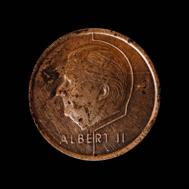 istock Close up of Albert II on Belgian two euros. 1444084751