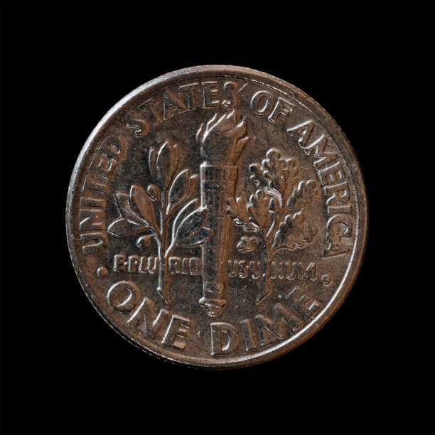 istock Old coin isolated on a black background 1444084950
