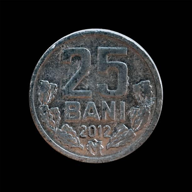 istock Old coin isolated on a black background 1444084971