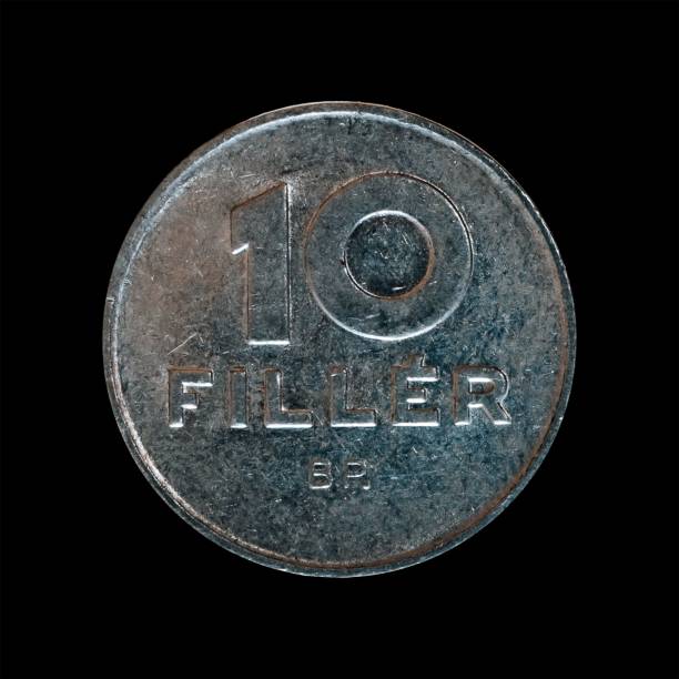 istock Old coin isolated on a black background 1444085009