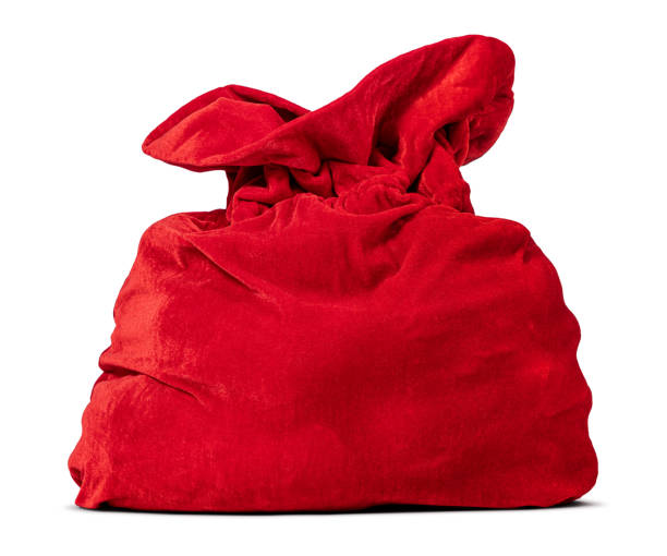 istock Santa Claus red bag full, isolated on white background. File contains a path to isolation. 1444085121