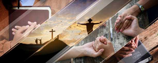 istock Christian Religion concept background. card design template. 1444085134