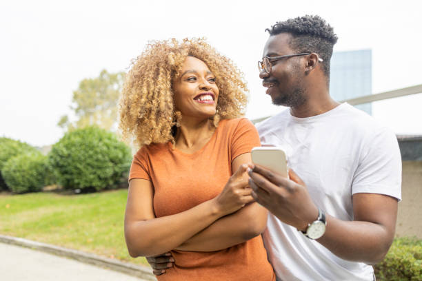 istock Happy young couple online shopping 1444088157