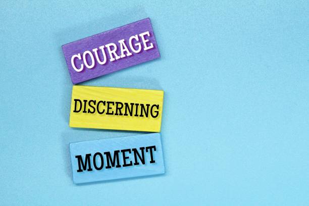 colored board with 3 Words Can Guide You to Success Courage, Discerning and Moment. Business education