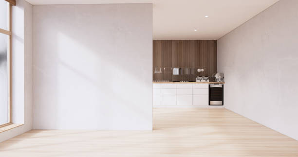 istock Mock up Kitchen room japanese style,white wall mock up. 1444095107